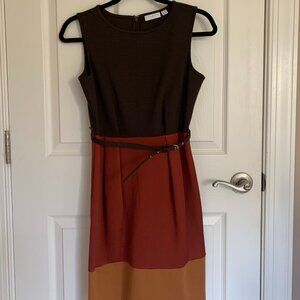 New York & Company Women's Belted Colorblock A-Line Dress, size XS NWOT